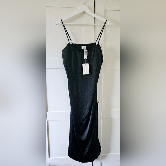 NEW Aritzia Wilfred Affogato Satin Midi Dress - Picture 5 of 6